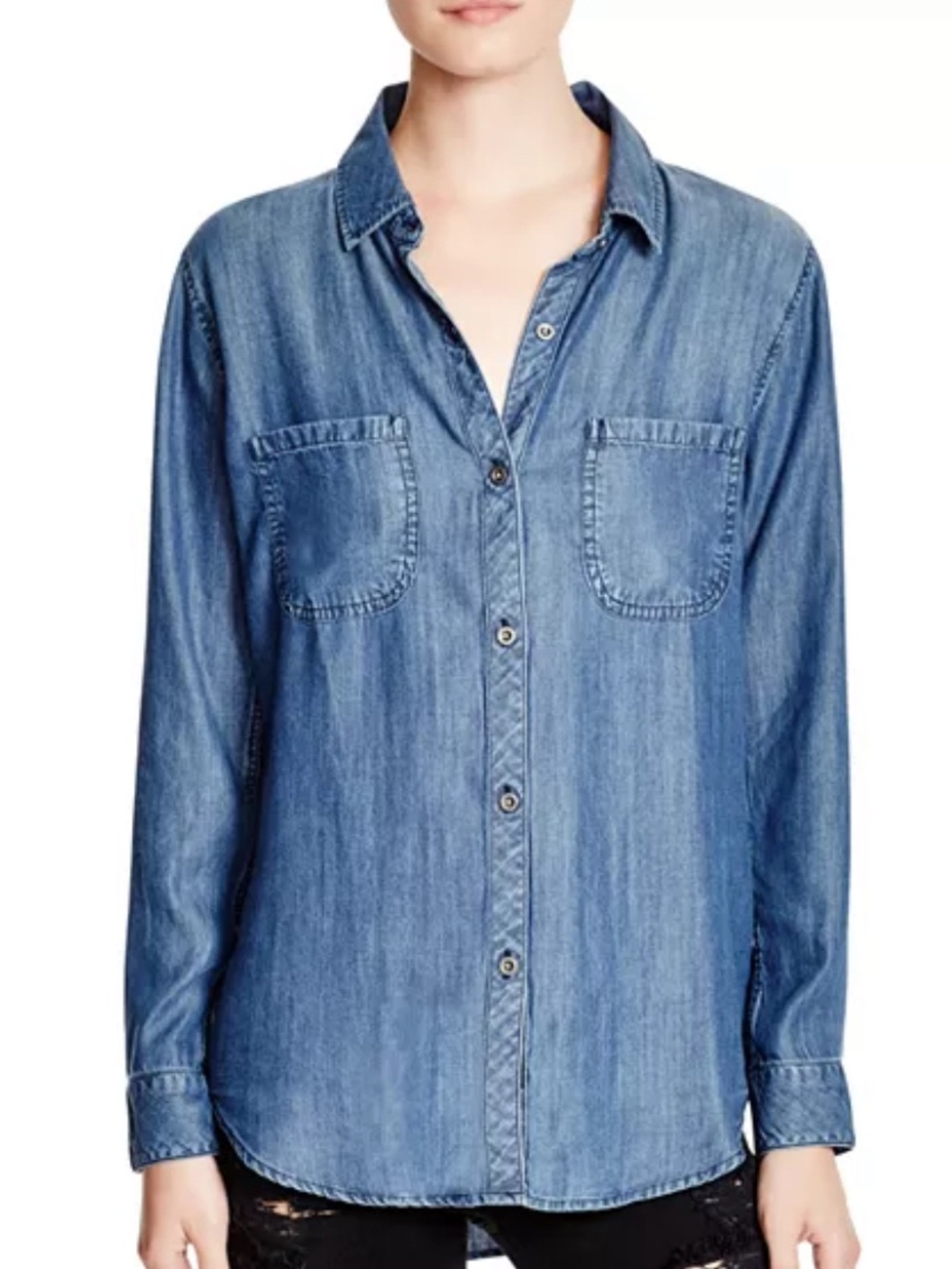 Rails Classic Blue Denim Button Down Carter Shirt w/ two Breast pockets Small